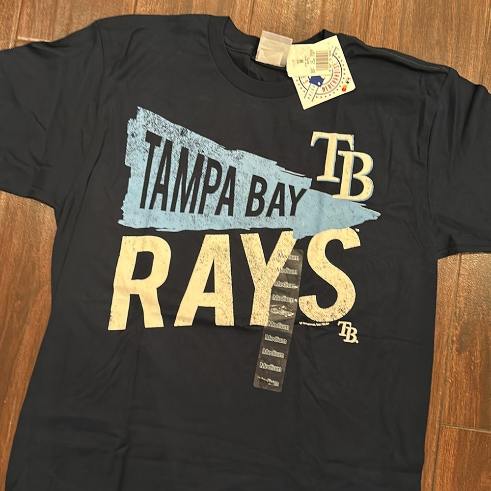 Men’s Tampa Bay Rays Baseball shirt genuine merchandise sz medium New Navy Blue
